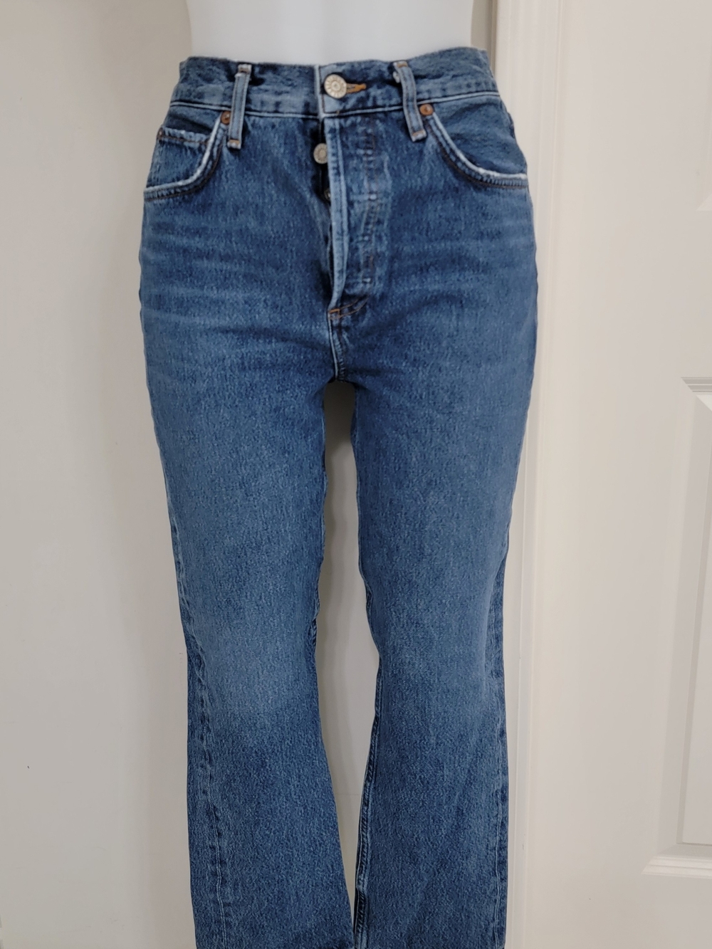 Agolde Classic High-Rise Straight Leg Jeans - Blue